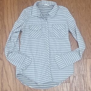 Roxy Campsite Striped Button Down Shirt Size Small